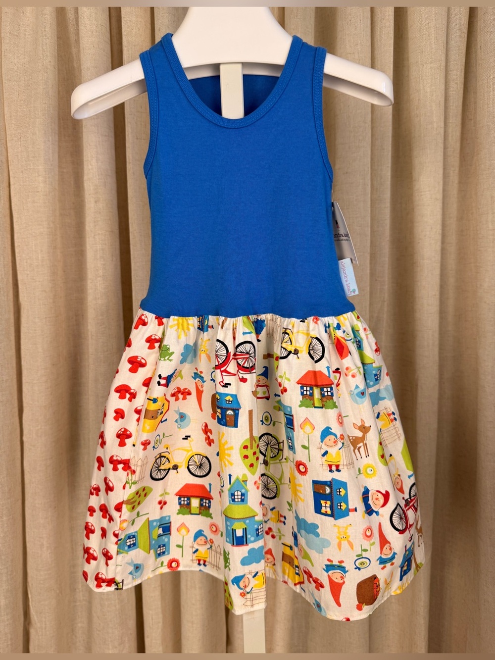 ALEJANDRA KEARL Bright & Colorful *Garden Gnomes* Print Tank Dress 2T NWT